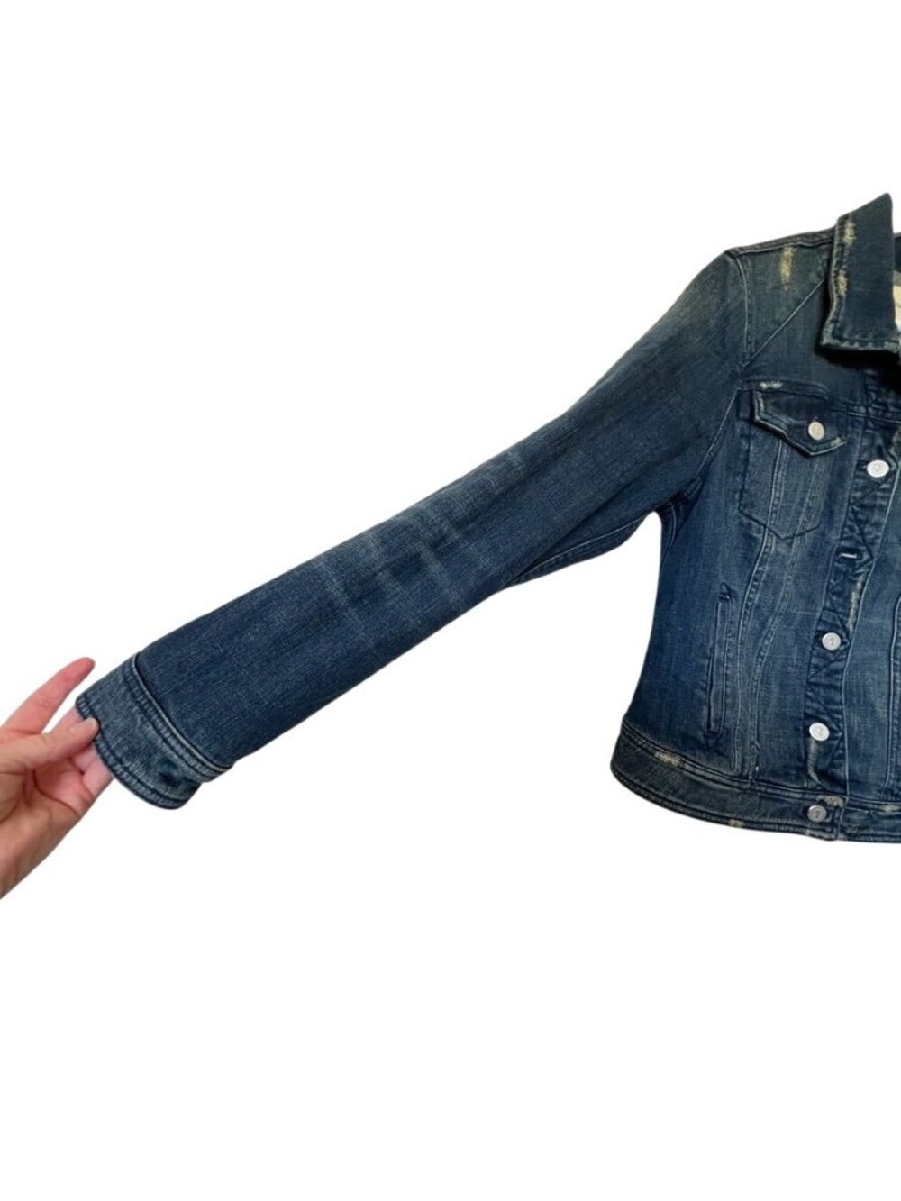 Pilcro and the Letterpress Distressed Denim Jacket Anthropologie Women’s Large - Picture 4 of 13
